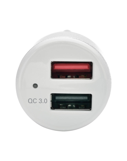 Dual-Port USB Car Charger for Tablets and Cell Phones with Qualcomm Quick Charge 3.0 Technology