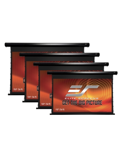 150-Inch CineTension 3 WraithVeil Dual Series Electric Wall/Ceiling Tab-Tension 16:9 Front and Rear Projection Screen