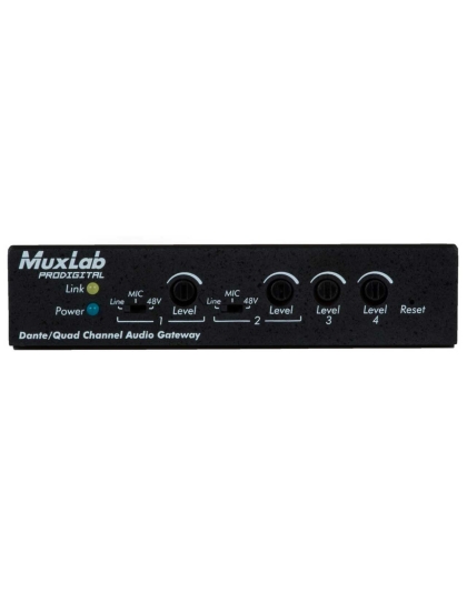 Quad Channel Dante/Analog Audio PoE Gateway