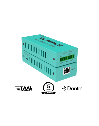 Pro Dante Dual Channel Analog Line Input Adapter with Gain Control