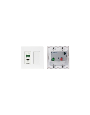 4K60 4:2:0 HDMI 2–Gang PoE Wall–Plate Receiver with RS–232 &amp; IR over Long–Reach HDBaseT