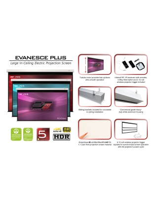 150-Inch Evanesce Plus Series Electric 16:9 Front Projection Screen