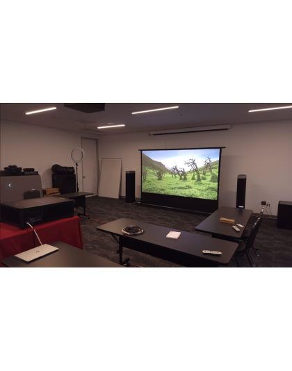 133-Inch Presenter Pro Riser CineGrey 4D Series Electric 16:9 Front Projection Screen