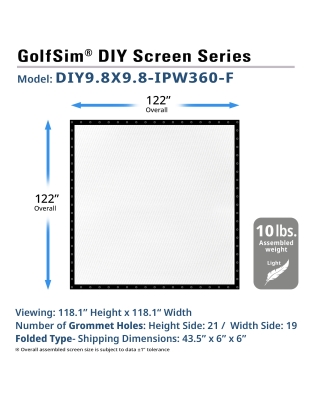 GolfSim DIY ImpactWhite Series Portable  Front Projection Screen