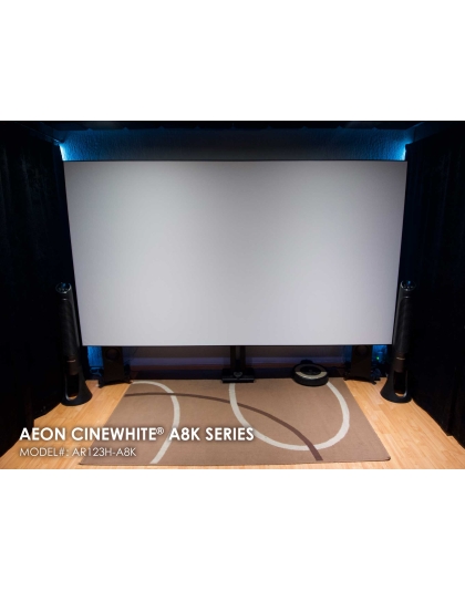 138-Inch Aeon CineWhite A8K Series Fixed Frame Acoustically Transparent 2.35:1 Front Projection Screen