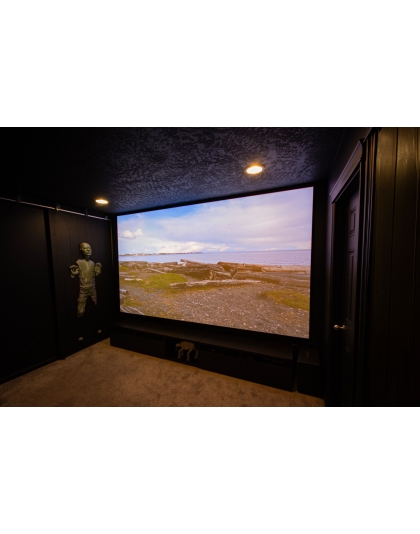 138-Inch Aeon CineWhite A8K Series Fixed Frame Acoustically Transparent 2.35:1 Front Projection Screen