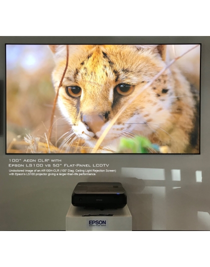 103-Inch Aeon CLR Series Fixed Frame Ceiling/Ambient Light Rejecting 16:9 Front Projection Screen