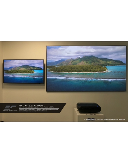 103-Inch Aeon CLR Series Fixed Frame Ceiling/Ambient Light Rejecting 16:9 Front Projection Screen