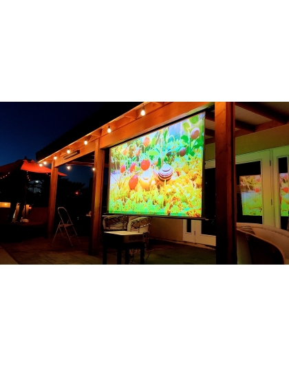 100-Inch Yard Master Electric Tension Outdoor Retractable Electric 16:9 Front and Rear Projection Screen