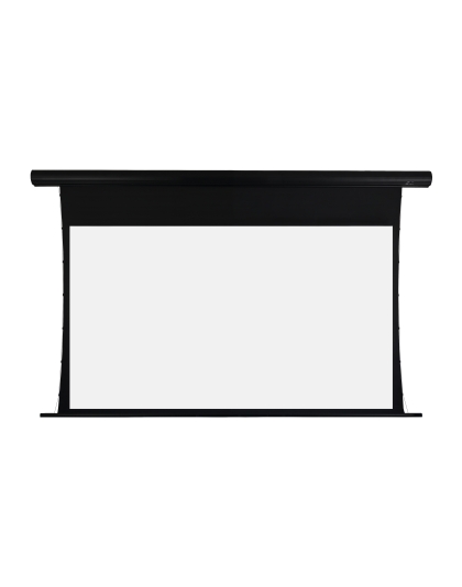 150-Inch Saker Tab-Tension AcousticPro UHD Series Electric Tab Tension Acoustically Transparent 16:9 Front Projection Screen