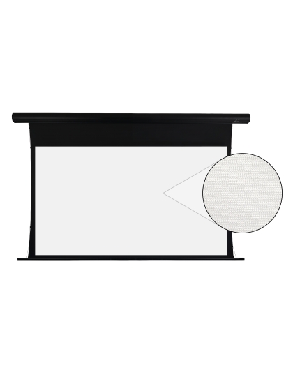 150-Inch Saker Tab-Tension AcousticPro UHD Series Electric Tab Tension Acoustically Transparent 16:9 Front Projection Screen