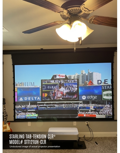 101-Inch Starling Tab-Tension CLR Series Electric Ceiling/Ambient Light Rejecting 16:9 Front Projection Screen