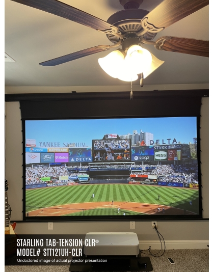 101-Inch Starling Tab-Tension CLR Series Electric Ceiling/Ambient Light Rejecting 16:9 Front Projection Screen