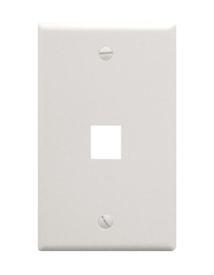 FACEPLATE, FLAT, 1-GANG, 1-PORT, WHITE