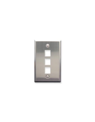 FACEPLATE, STAINLESS STEEL,1-GANG,3-PORT
