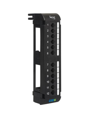 PATCH PANEL, VERTICAL, CAT 6, 12-PORT