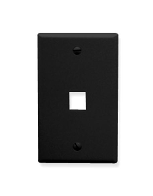 FACEPLATE, FLAT, 1-GANG, 1-PORT, BLACK