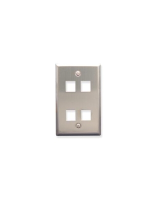FACEPLATE, STAINLESS STEEL,1-GANG,4-PORT