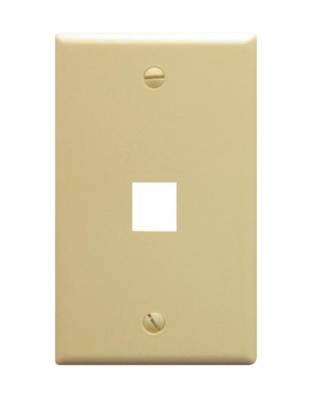 FACEPLATE, FLAT, 1-GANG, 1-PORT, IVORY