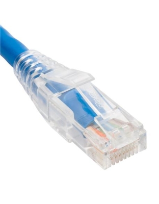 PATCH CORD, CAT6, CLEAR BOOT, 14' BLUE