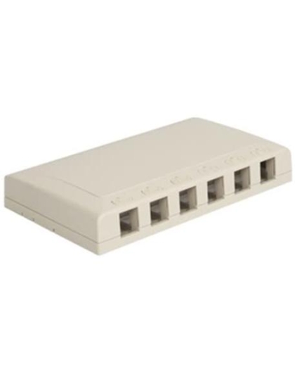 SURFACE MOUNT BOX, ELITE, 6-PORT WHITE