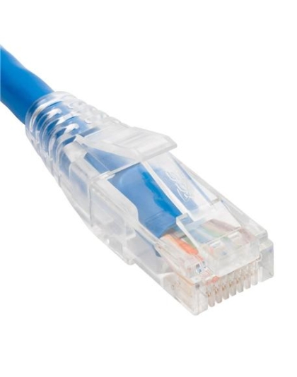 PATCH CORD, CAT6, CLEAR BOOT, 3' BLUE