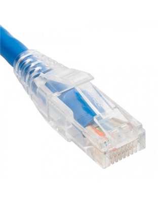 PATCH CORD CAT5e CLEAR BOOT 3' 25PK BLUE
