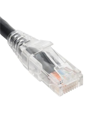 PATCH CORD CAT6 CLEAR BOOT 10' BLACK