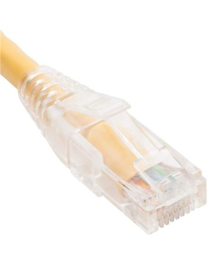 PATCH CORD CAT6 CLEAR BOOT 7' YELLOW