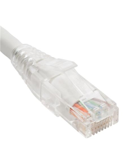 PATCH CORD CAT6 CLEAR BOOT 10' WHITE