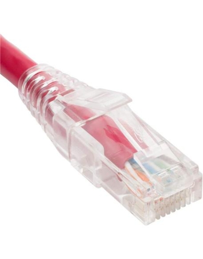 PATCH CORD CAT6 CLEAR BOOT 14' RED