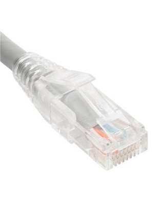 PATCH CORD CAT6 CLEAR BOOT 1' GRAY