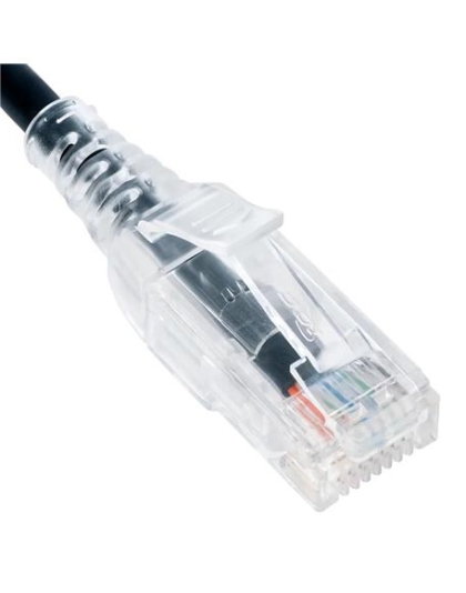 PATCH CORD, CAT 6 SLIM CLEAR 20FT BLACK
