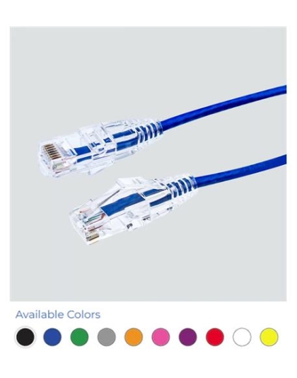 PATCH CORD CAT6 SLIM CORD 1' BLUE