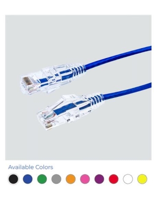 PATCH CORD CAT6 SLIM CORD 2' BLACK