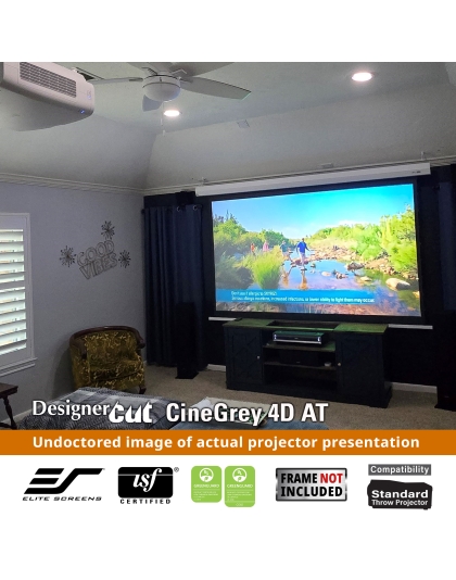 164-Inch Designer Cut CineGrey 4D AT Series DIY 16:9 Front Projection Screen