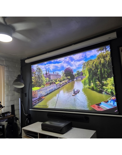 101-Inch Starling Tab-Tension CLR3 Series Electric Ceiling/Ambient Light Rejecting 16:9 Front Projection Screen