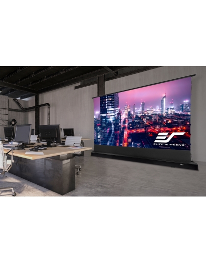 150-Inch Kestrel Tab-Tension 3 CineGrey 4D Series Electric Floor-Rising 16:9 Front Projection Screen
