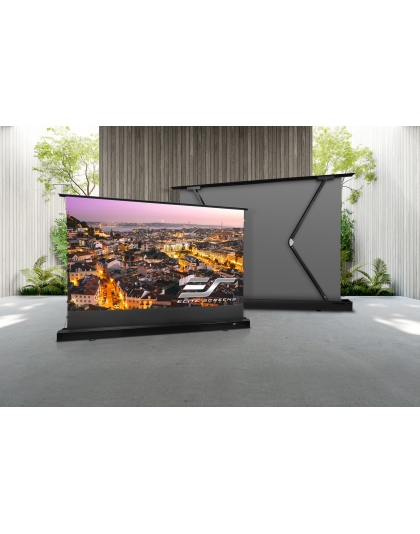 150-Inch Kestrel Tab-Tension 3 CineGrey 4D Series Electric Floor-Rising 16:9 Front Projection Screen