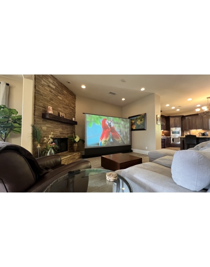 150-Inch Kestrel Tab-Tension 3 CineGrey 4D Series Electric Floor-Rising 16:9 Front Projection Screen