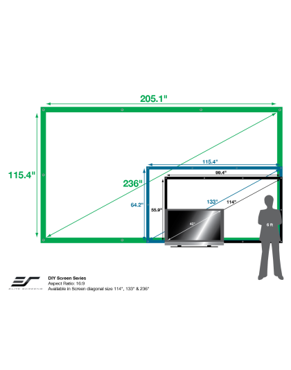 160-Inch DIY Pro Screen Series Portable 16:9 Front Projection Screen