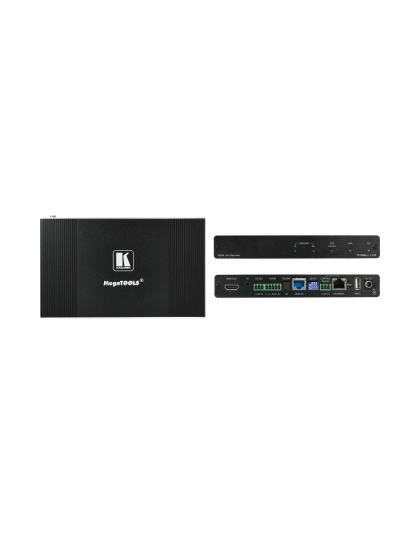 4K HDR HDMI Receiver with Ethernet, RS–232, IR, ARC &amp; Stereo Audio Routing over PoE Extended–Reach HDBaseT 2.0